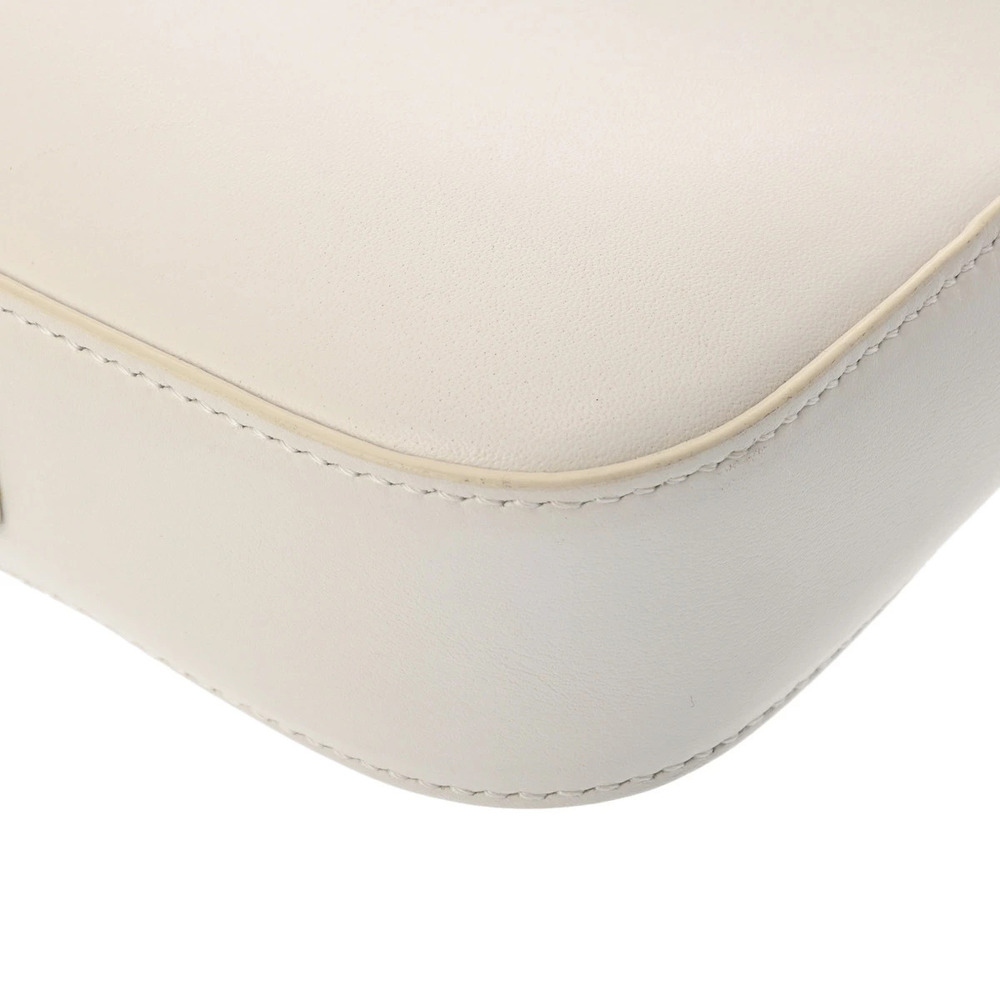 Celine White Cuile Leather Shoulder Bag Triomphe White - Picture 8 of 9